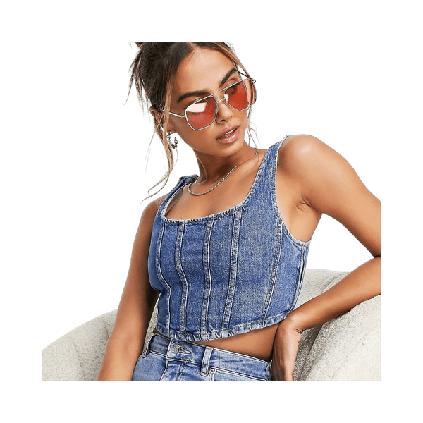 Denim cropped top