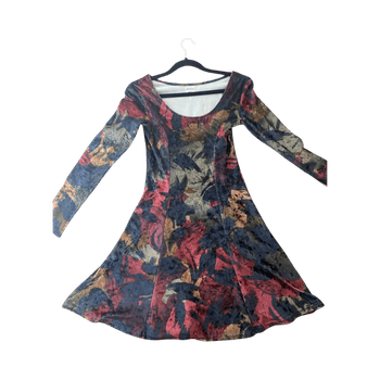 Autumnal long sleeve velvet dress 