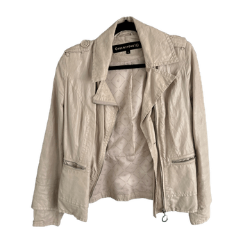 Beige Leather Jacket