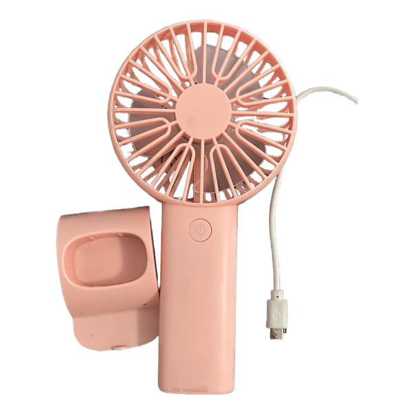 Pink handheld electric fan