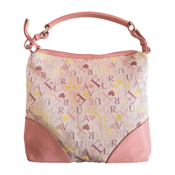 Furla pink logo print handbag