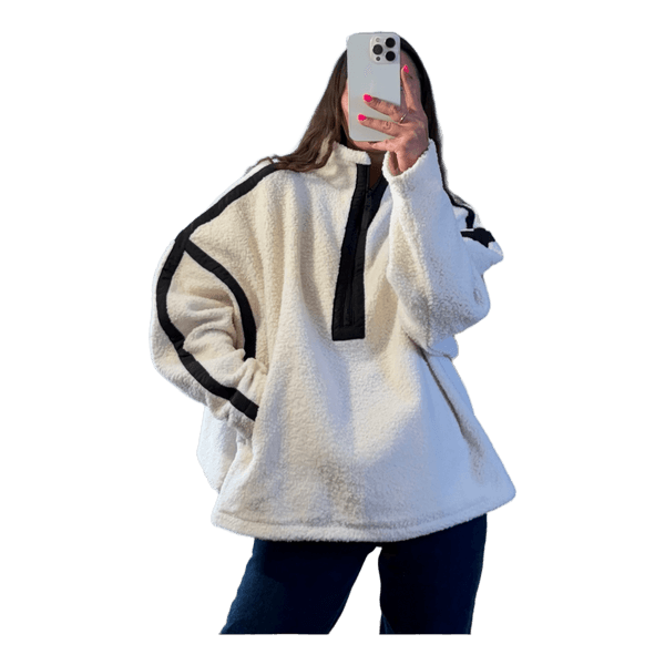 White Teddy Turtleneck Sweater