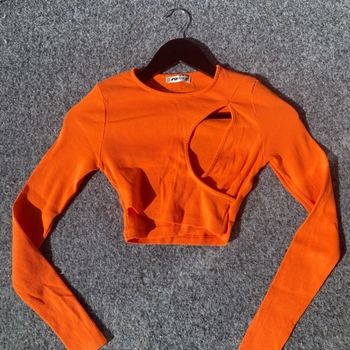 Oranssi pitkähihainen crop top