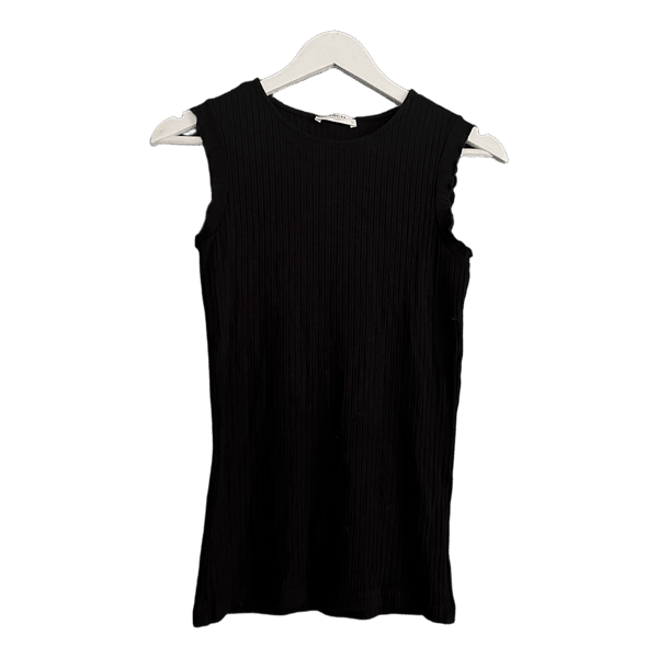 Black ribbed tank top