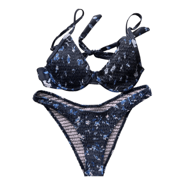 Blomstret bikini med smock