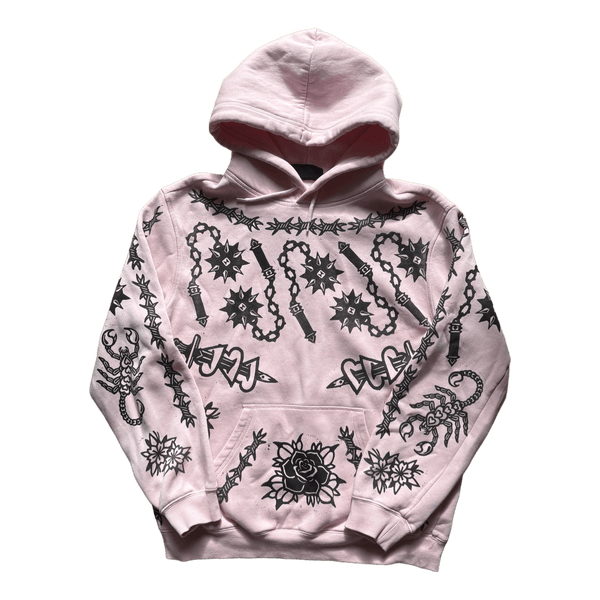 Pink graphic print hoodie