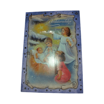 Joulukortti lasten jouluteemalla