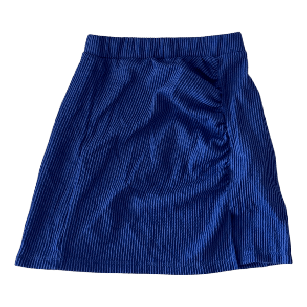 Blue ribbed mini skirt
