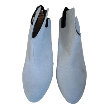 White suede ankle boots