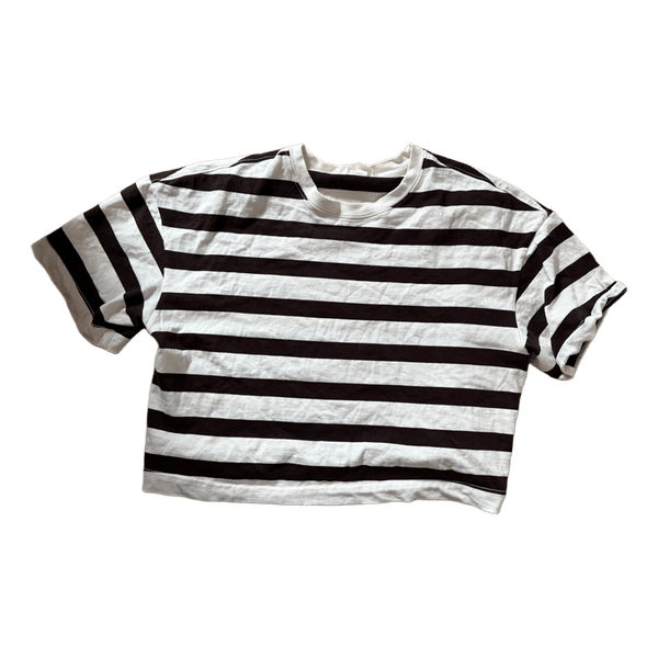 Stribet cropped t-shirt