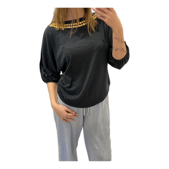 Must pluus kuldsete detailidega