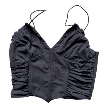 Black ruched corset top