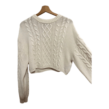 White cable knit jumper