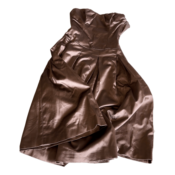 COAST Brown satin midi dress SIZE Xs/S