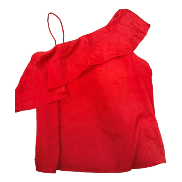 Red one-shoulder top