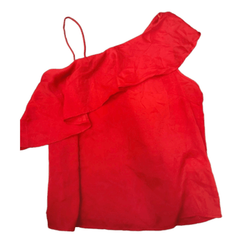 Red one-shoulder top