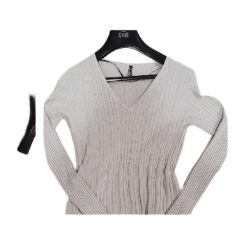 Beige ribbed knit sweater