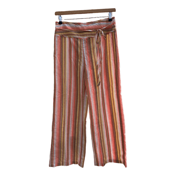 Striped wide leg trousers