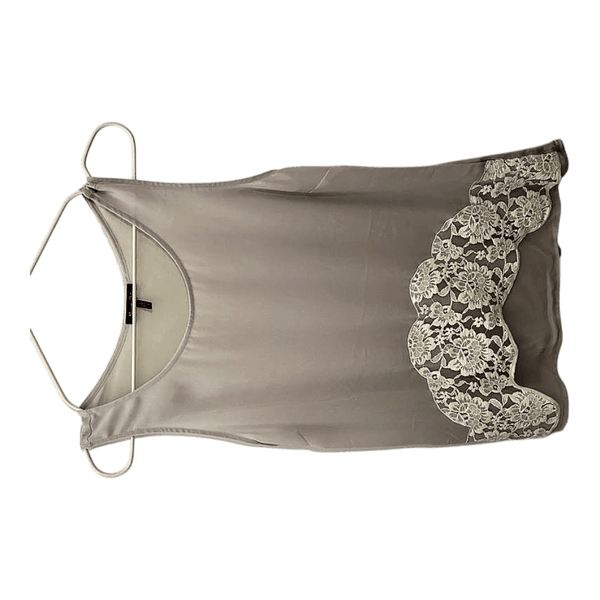 Grey lace hem tank