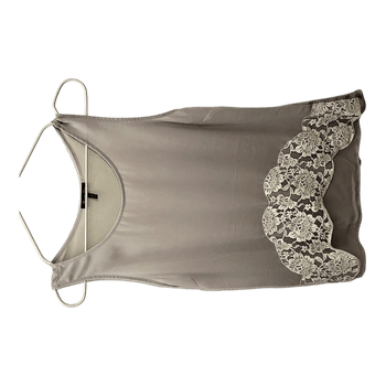 Grey lace hem tank