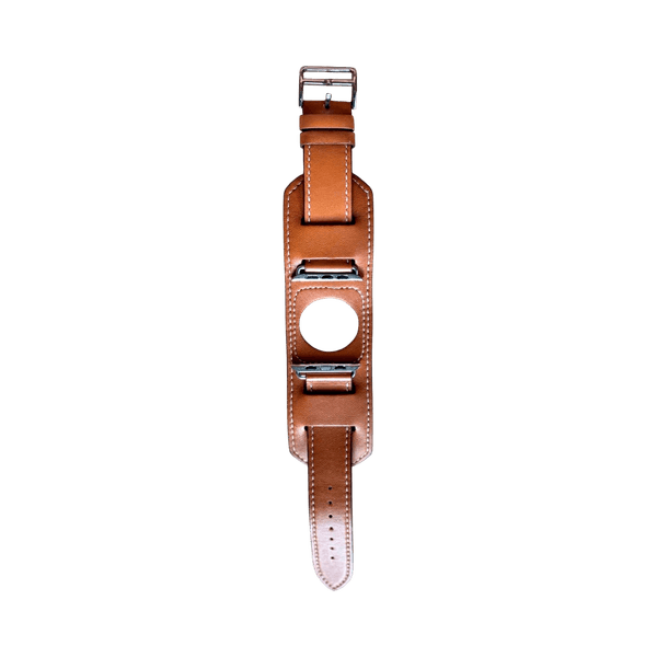 Brown leather watch strap