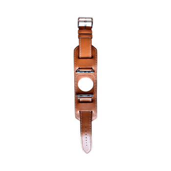 Brown leather watch strap