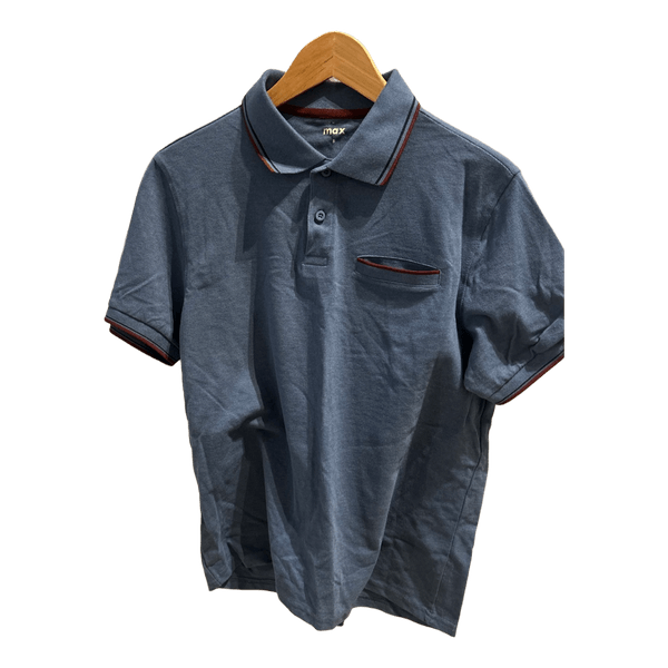 S sized blue Max pique shirt