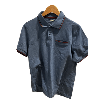 S sized blue Max pique shirt