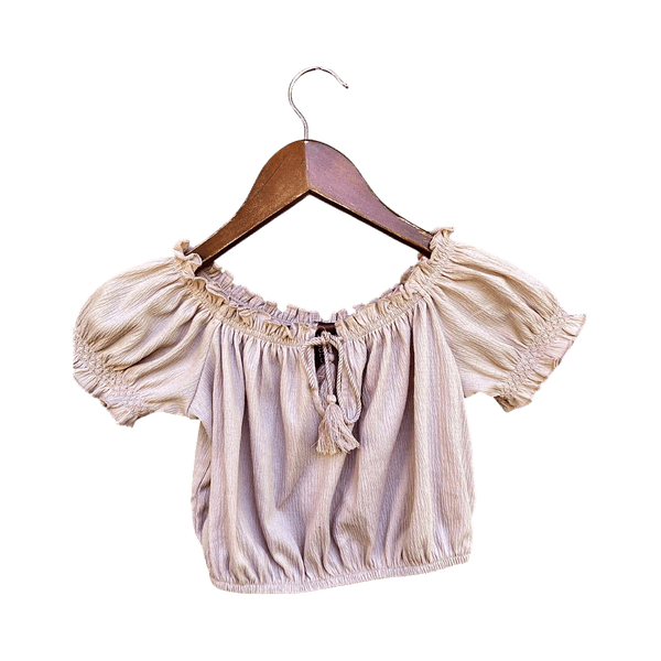 Vaaleanpunainen off-shoulder paita