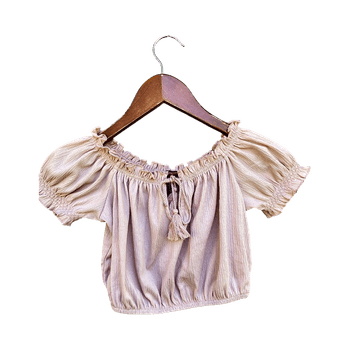 Vaaleanpunainen off-shoulder paita