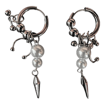 Pearl spike hoop earrings