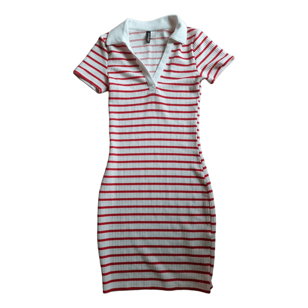 Striped polo mini dress
