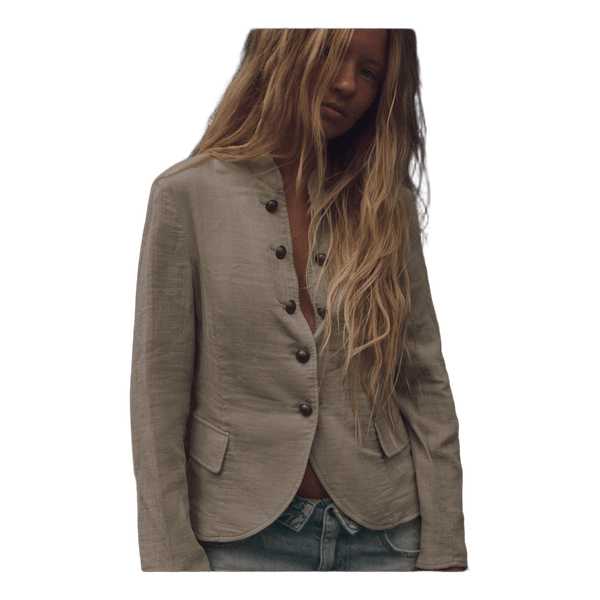 Grågrøn blazer med knapper