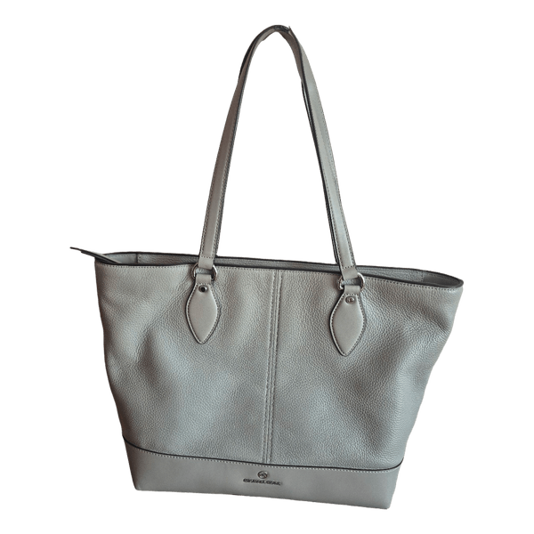 Grey leather tote bag