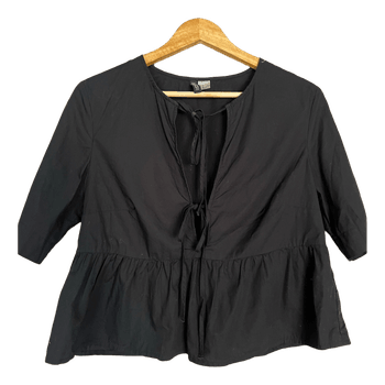 Black peplum blouse