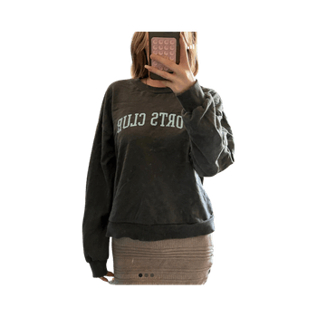 Grey college sweatshirt