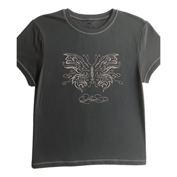 Vihreä perhoskuvioinen t-paita