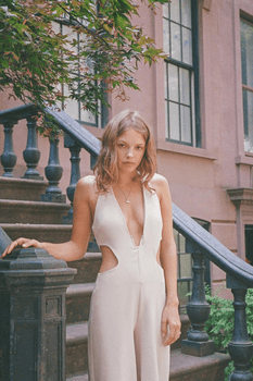 Long back tie jumpsuit