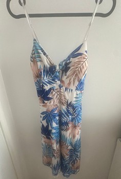Multicolor tropical mini dress