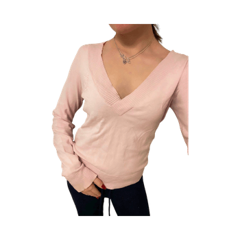 Pink knit pullover sweater