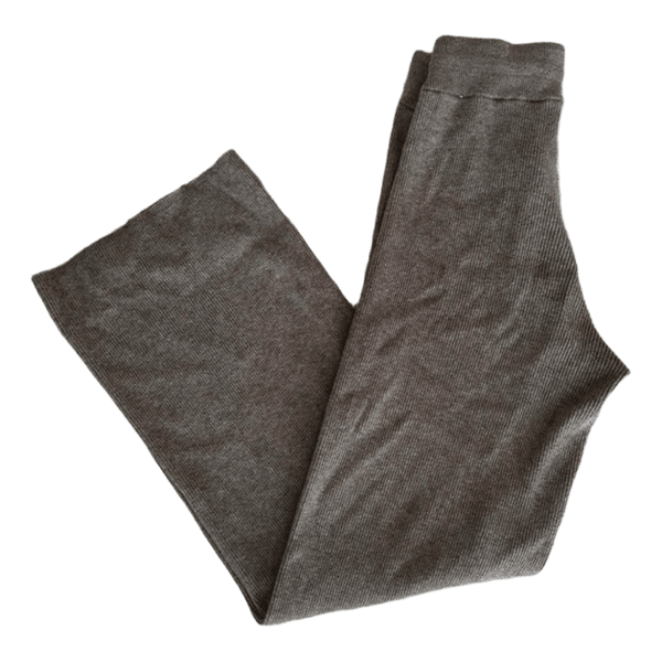 Brown ribbed knit trousers