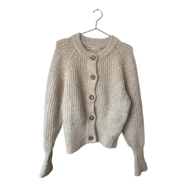 Zara beige cardigan med knapper