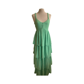 Tiered green summer dress