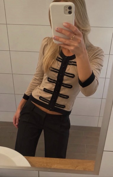 Beige military style cardigan