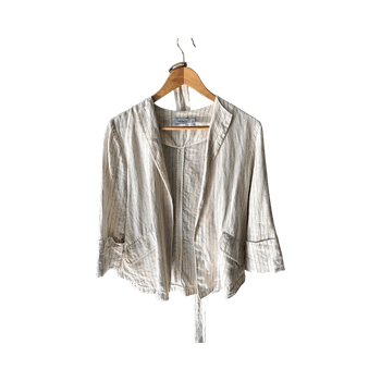 beige striped blazer jacket