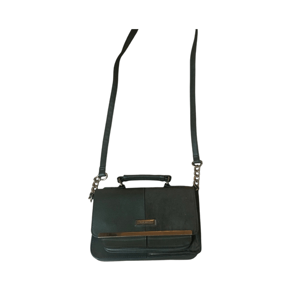 Green leather shoulder bag