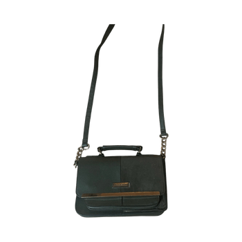 Green leather shoulder bag
