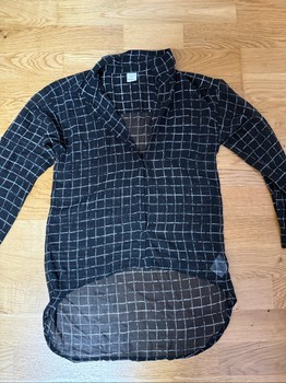 Lindex black grid blouse