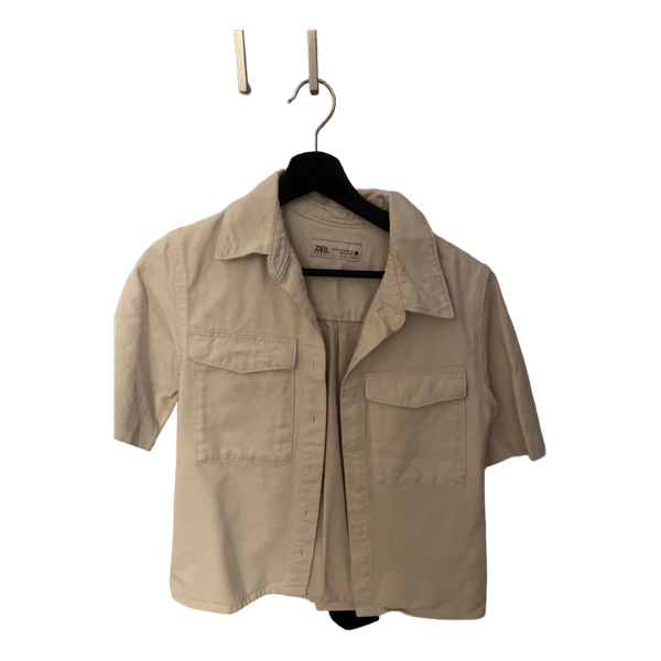 Beige kortærmet Zara skjorte