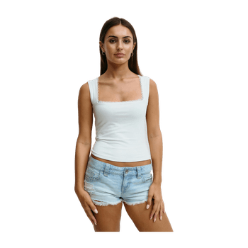 Lace open back top